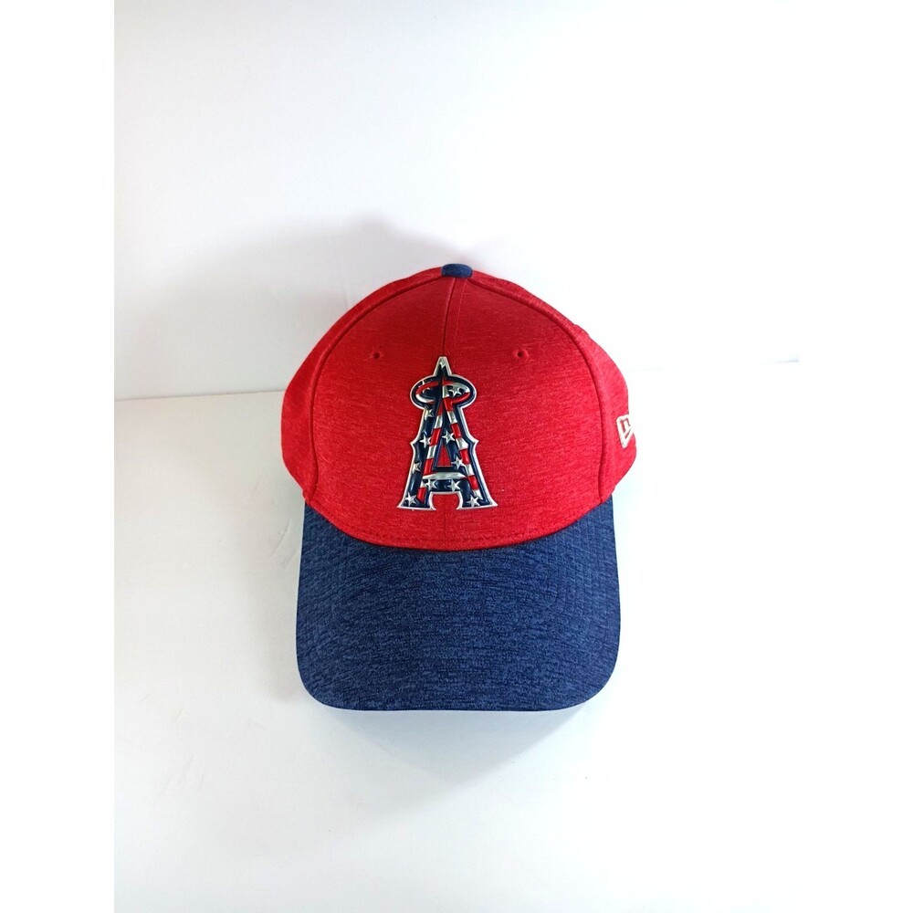 New Era LA Angels 9FORTY Adjustable Snapback Hat Stars & Stripes Red Gray MLB
